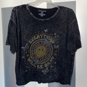 Black distressed graphic tee